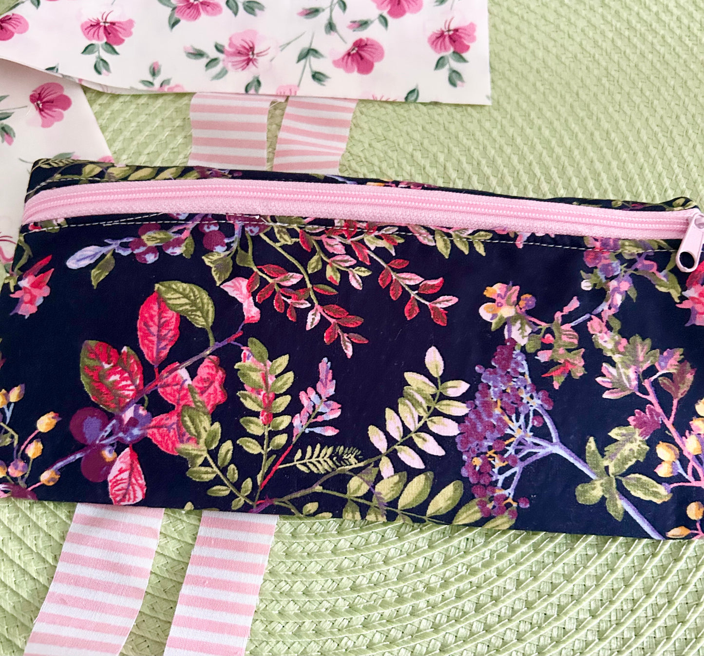 Handmade Navy Blue Floral Wild Berries