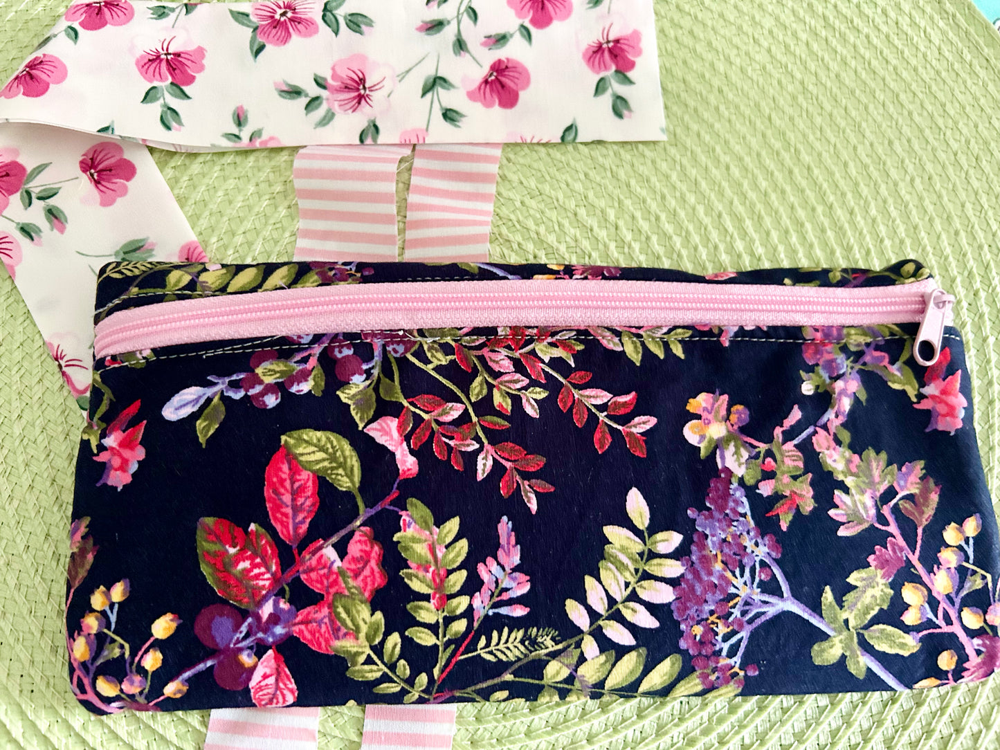 Handmade Navy Blue Floral Wild Berries