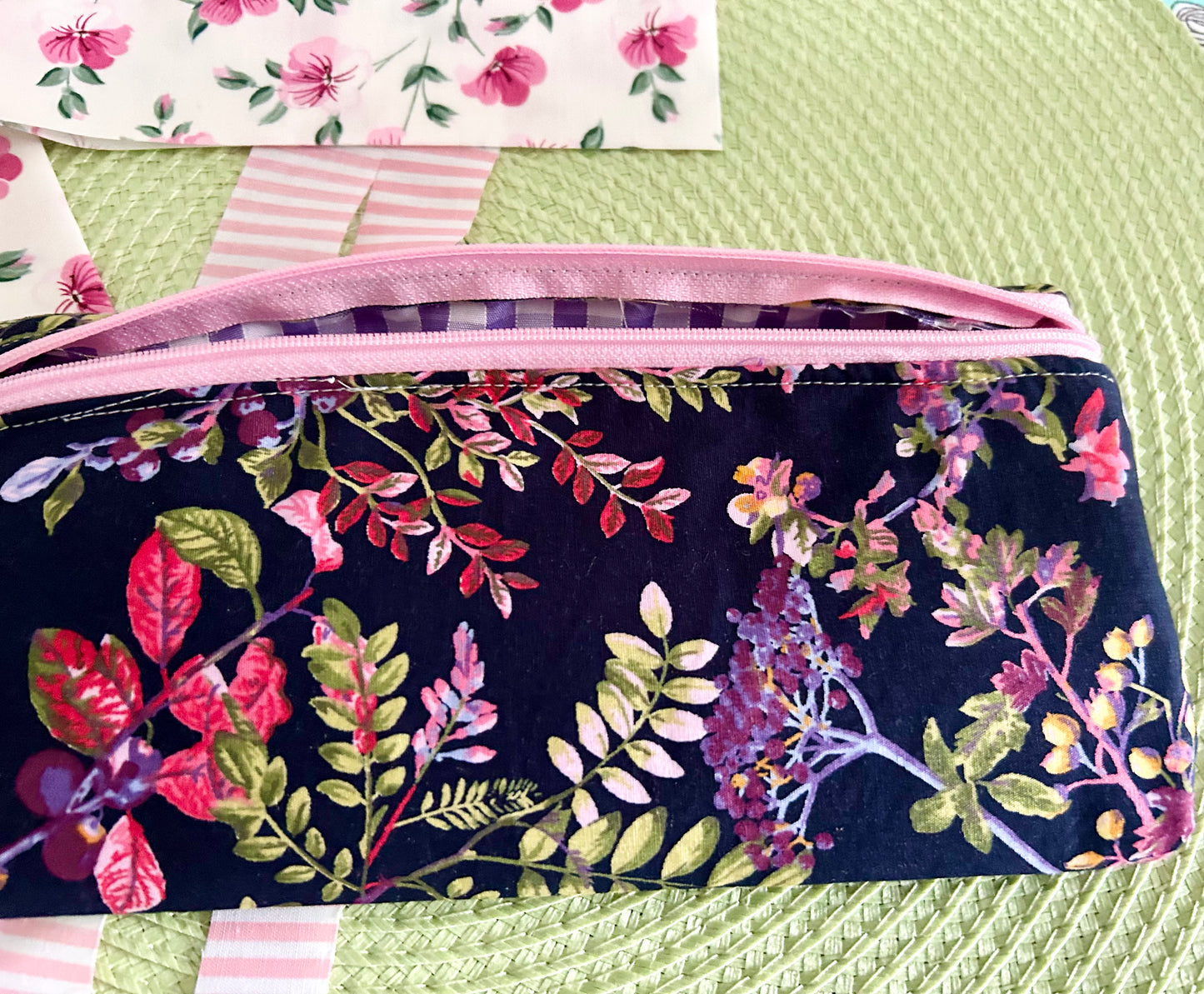 Handmade Navy Blue Floral Wild Berries