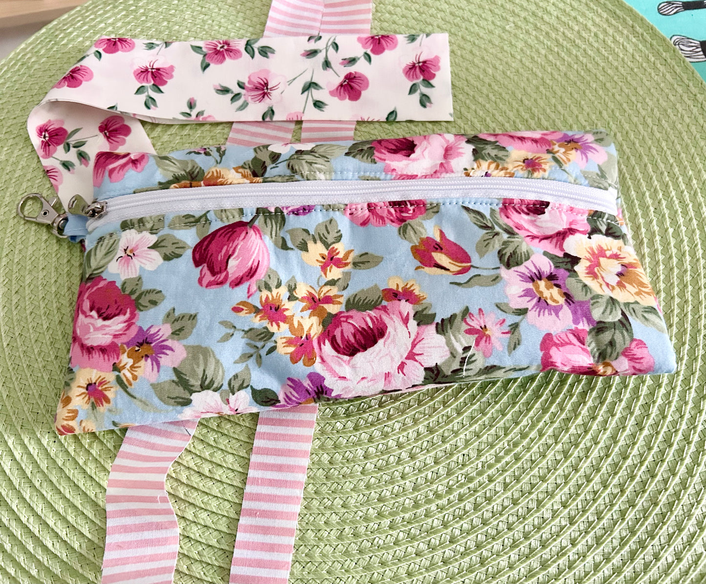 Beautiful  Handmade Blue Floral Wallet