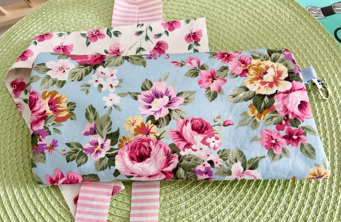 Beautiful  Handmade Blue Floral Wallet