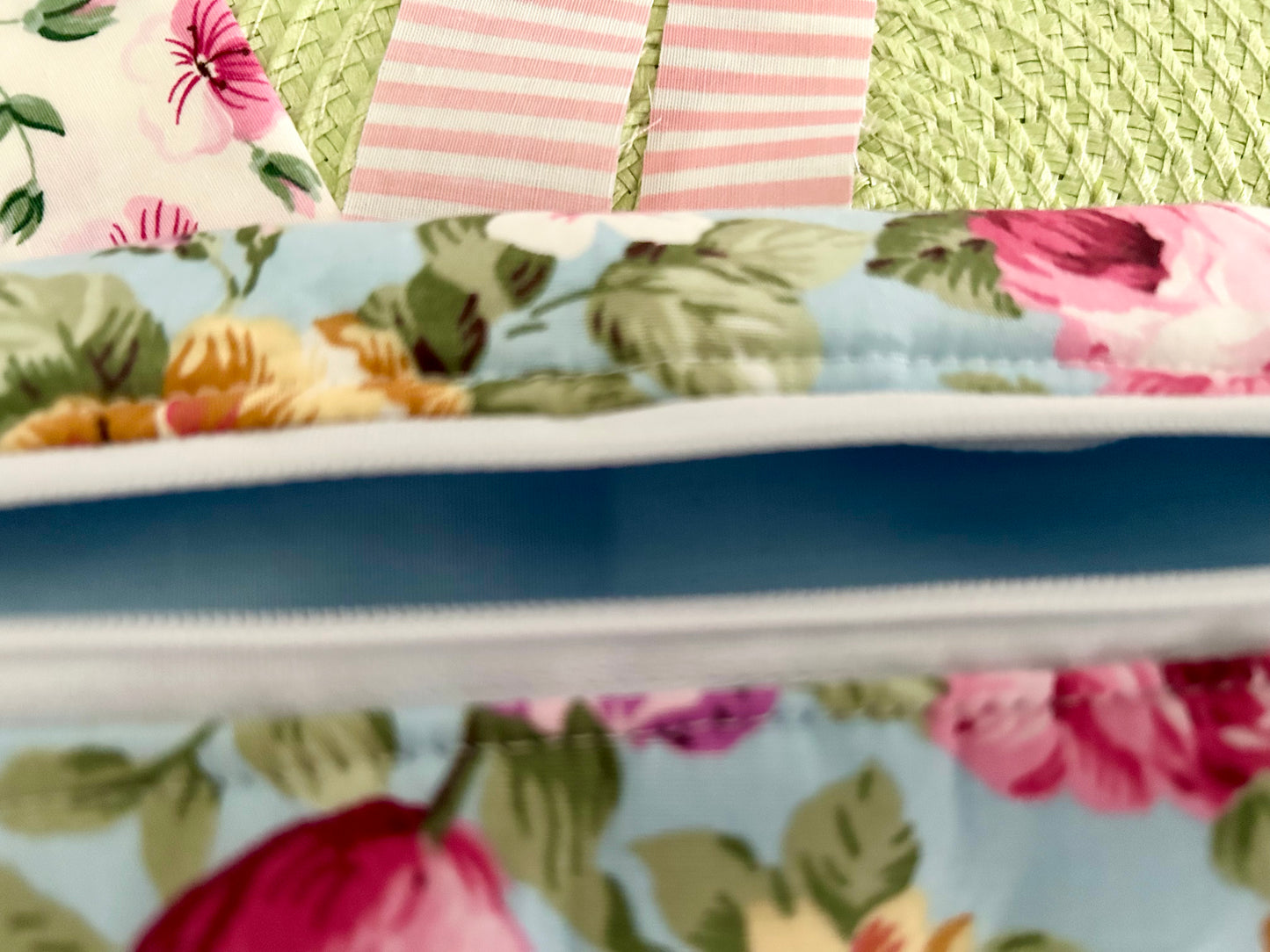 Beautiful  Handmade Blue Floral Wallet