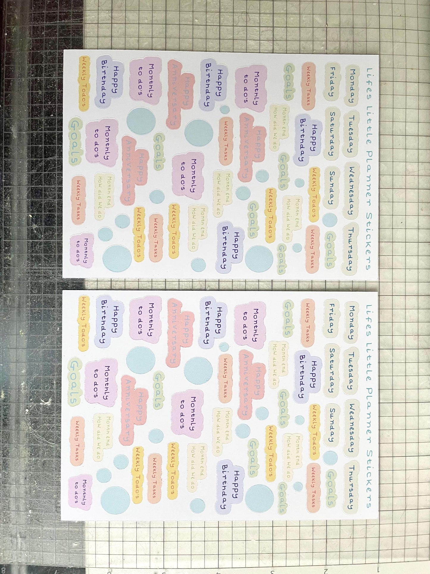 Redesigned Life''s Little Planner Stickers Days of the Week, monthly to do's Glossy paper pastel colours cute Planners and Journals.